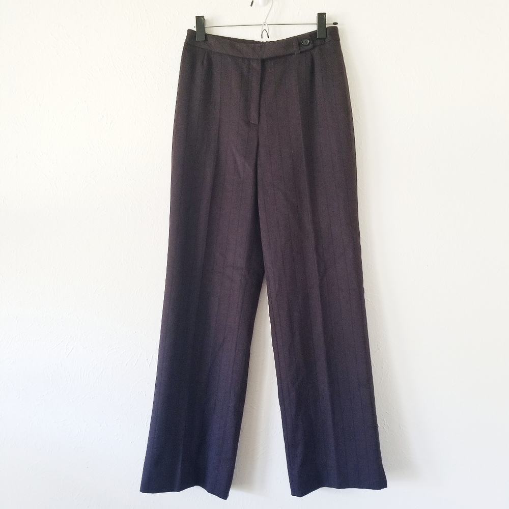 Akris Chestnut Brown Wool Angora Wide Leg Pant 6